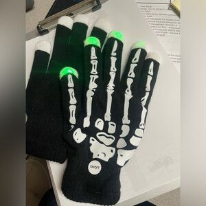Color Changing LED Lights Skeleton Gloves, NWOT